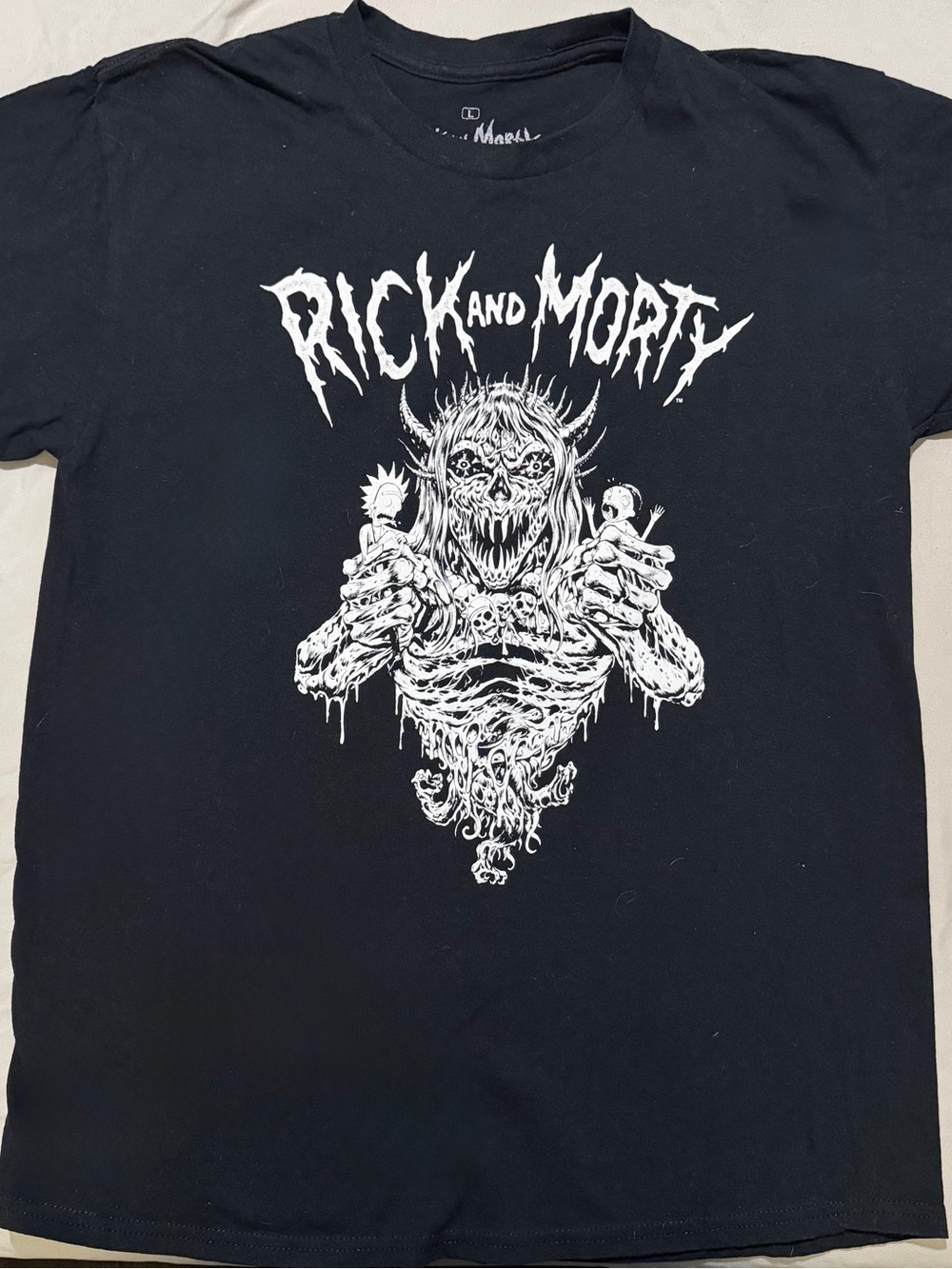 Rick and Morty Black Graphic Tee - Men's Crew Neck Shirt